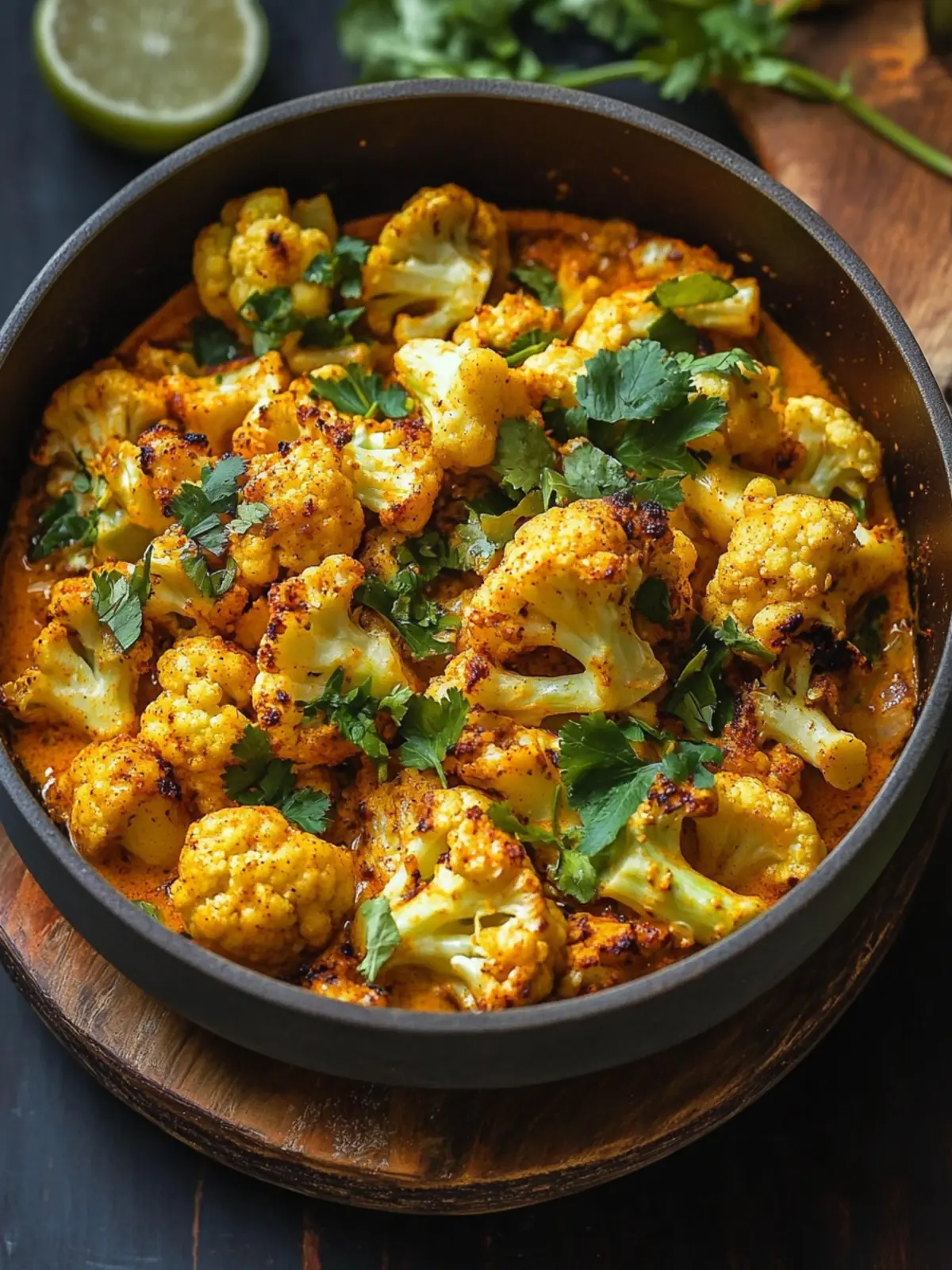 Spice-Roasted Cauliflower in Creamy Coconut Tomato Sauce 4 Spice-Roasted Cauliflower
