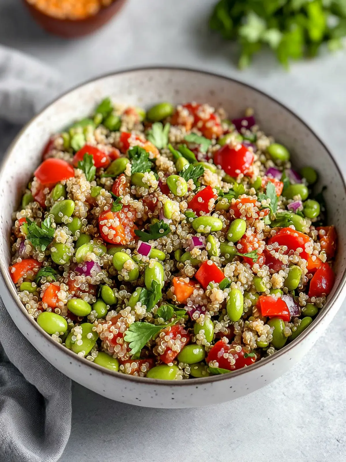 Nutritious Quinoa Edamame Salad with Zesty Ginger Dressing 2 Quinoa Edamame Salad