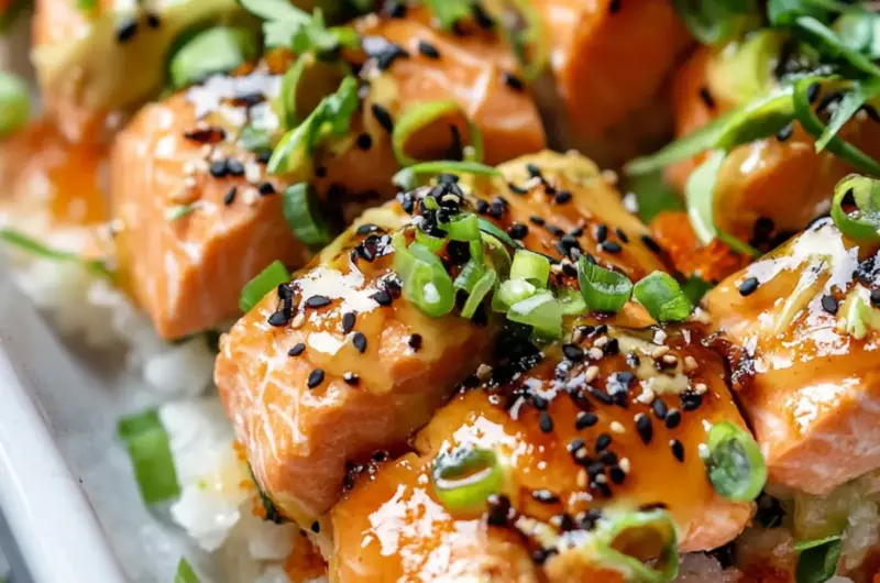 Teriyaki Salmon Sushi Bake