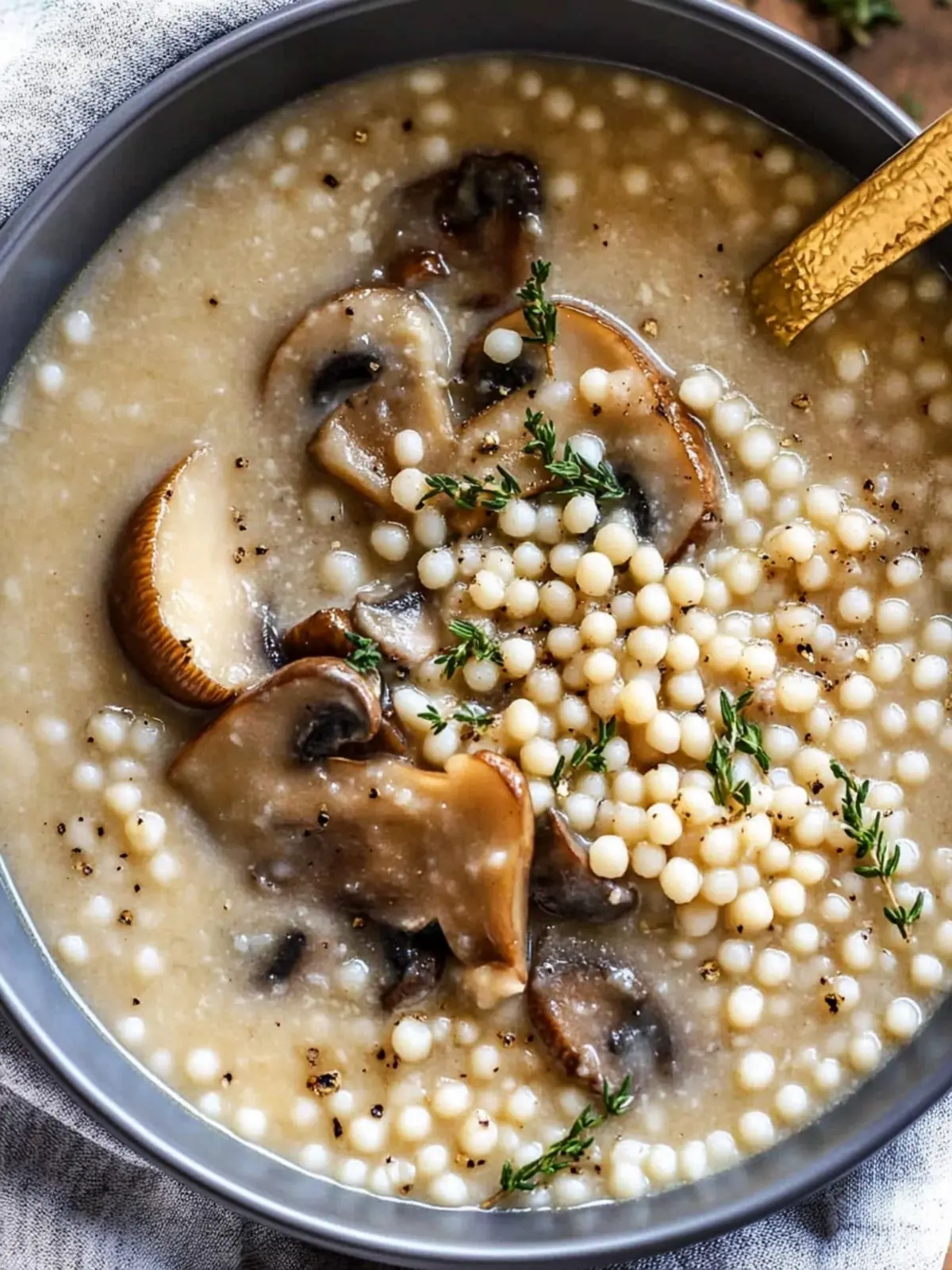 Creamy Mushroom & Pearl Couscous Soup: Your New Cozy Favorite 2 Creamy Mushroom & Pearl Couscous Soup