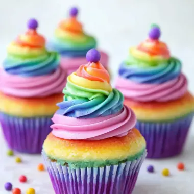 Rainbow Frosting Cupcakes That Brighten Any Celebration 9 Rainbow Frosting Cupcakes