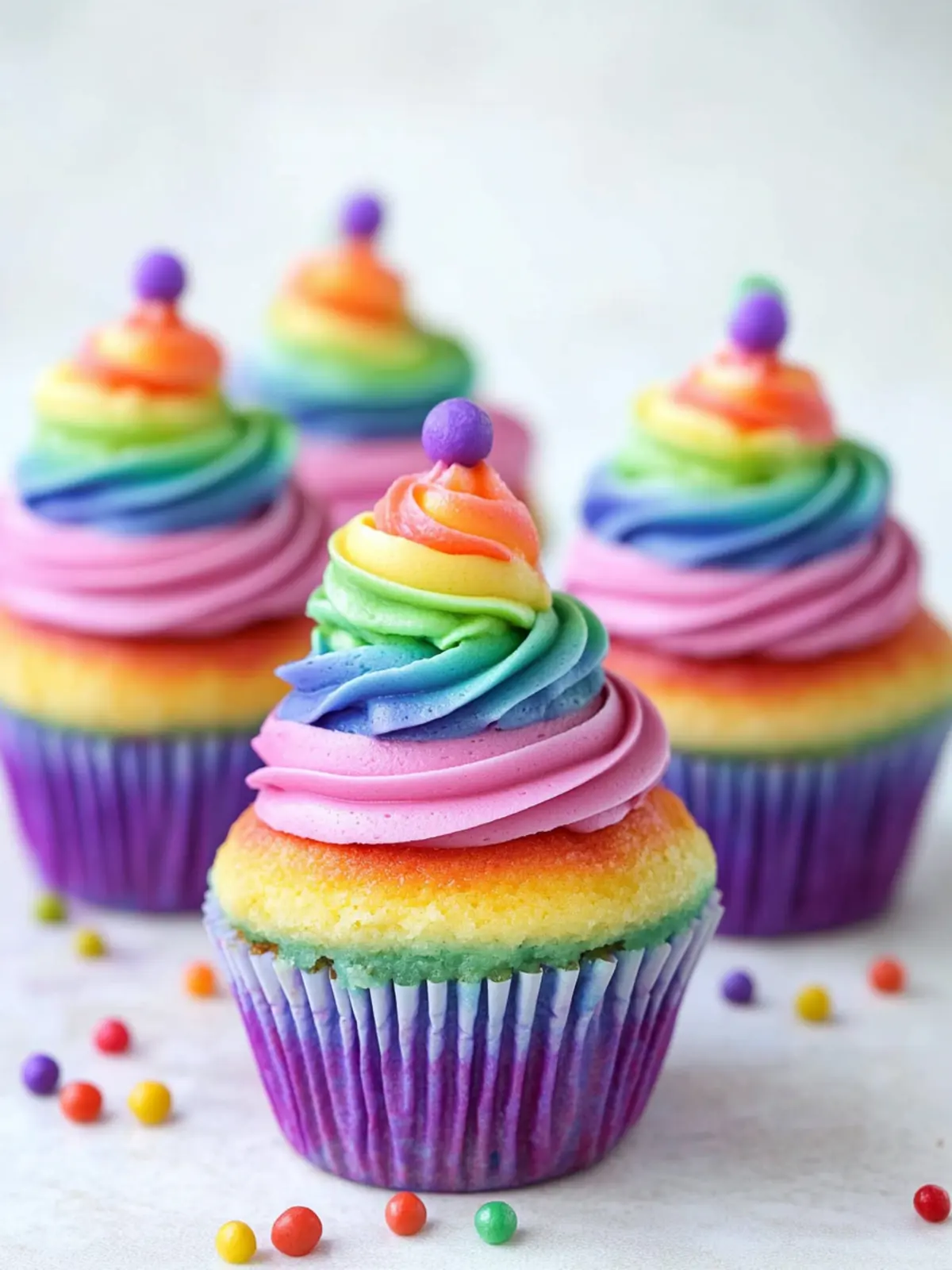 Rainbow Frosting Cupcakes That Brighten Any Celebration 5 Rainbow Frosting Cupcakes