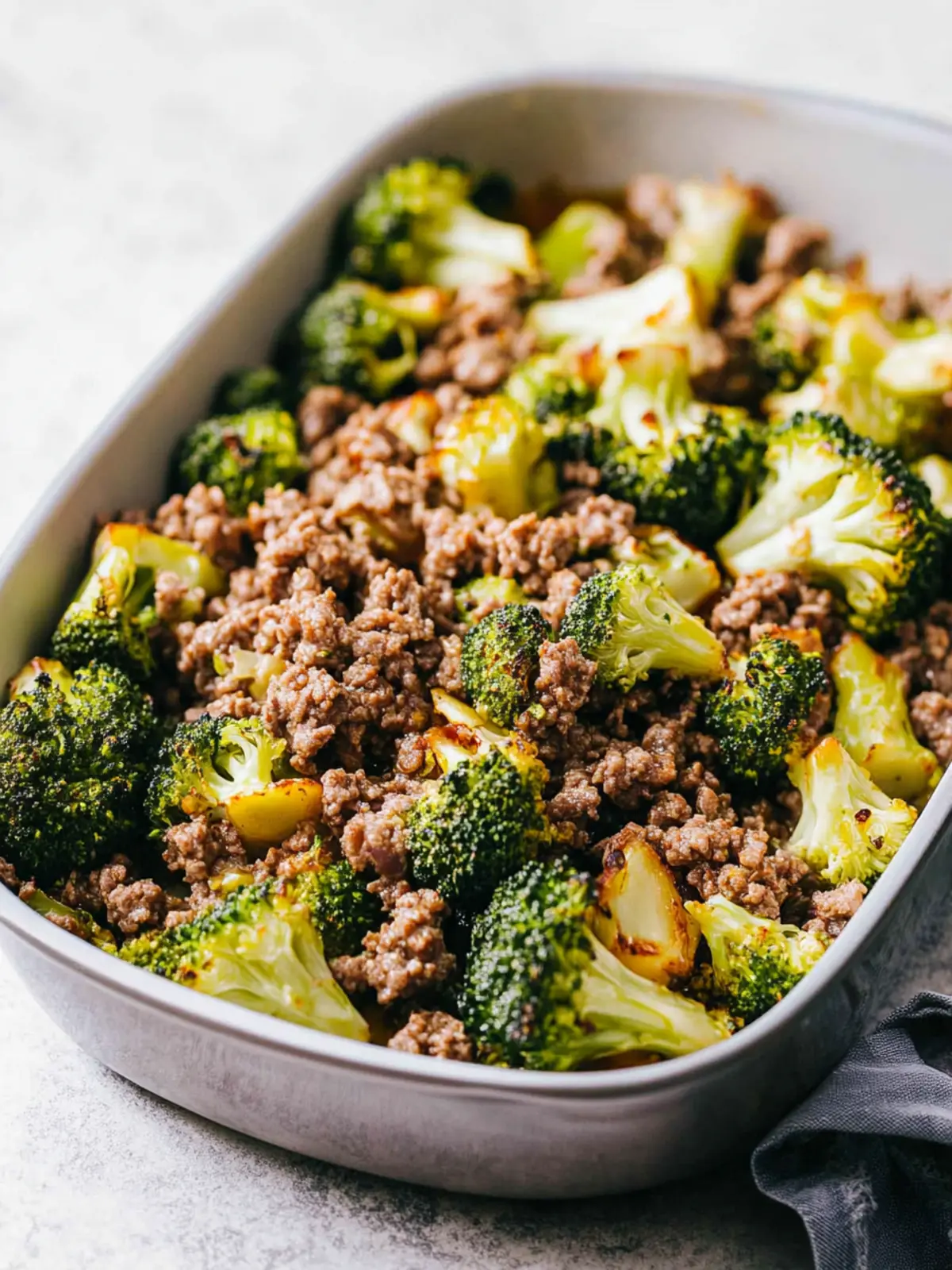 Garlic Roasted Broccoli and Ground Beef Casserole Delight 4 Garlic Roasted Broccoli and Ground Beef
