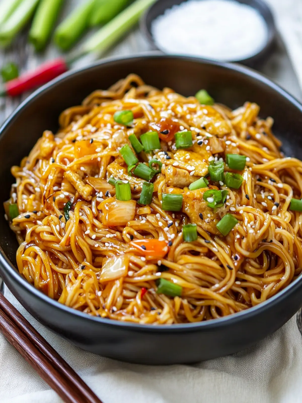 Savory Teriyaki Noodles with Crunchy Cabbage Delight 3 Teriyaki Noodles