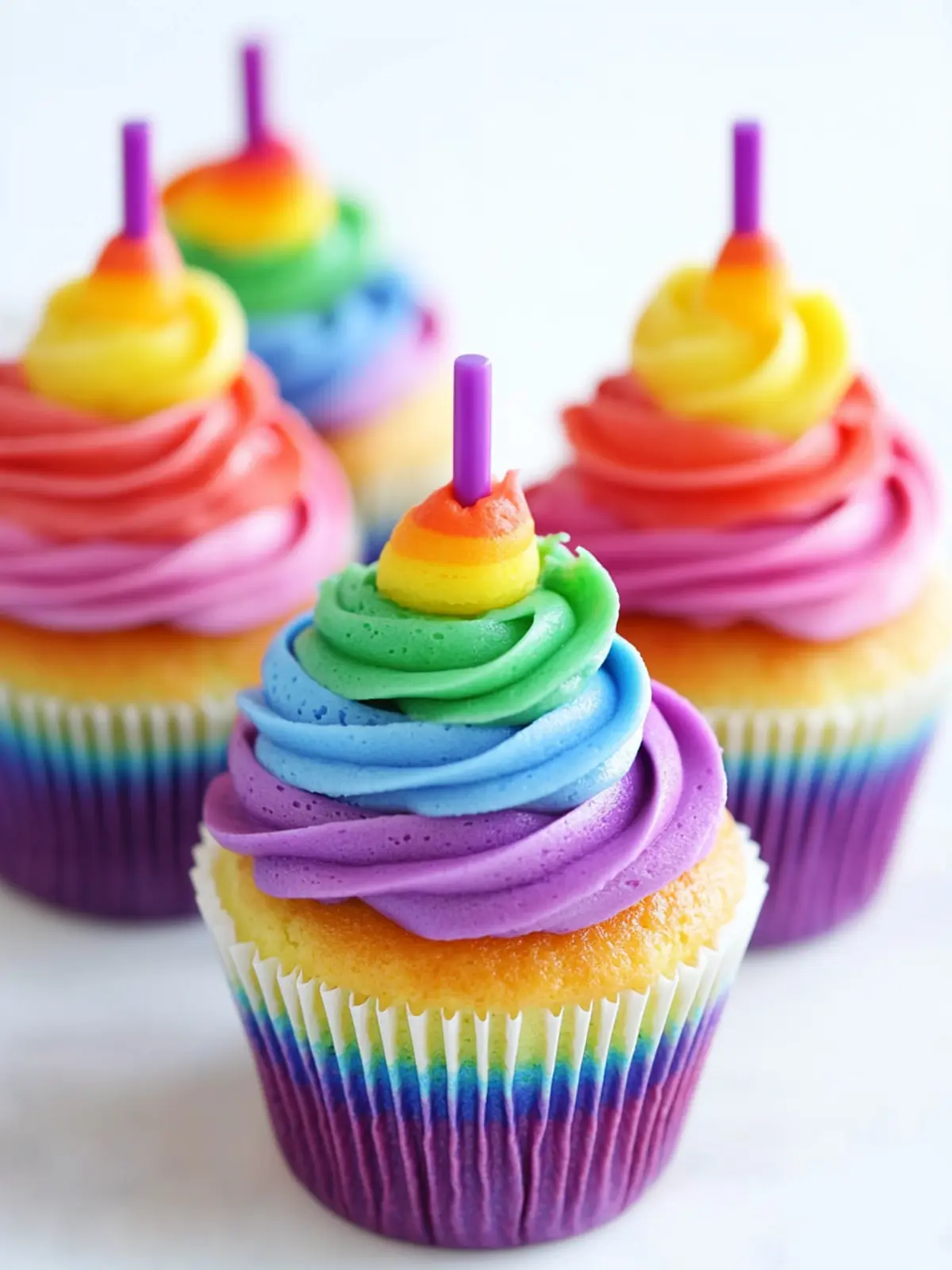 Rainbow Frosting Cupcakes That Brighten Any Celebration 4 Rainbow Frosting Cupcakes