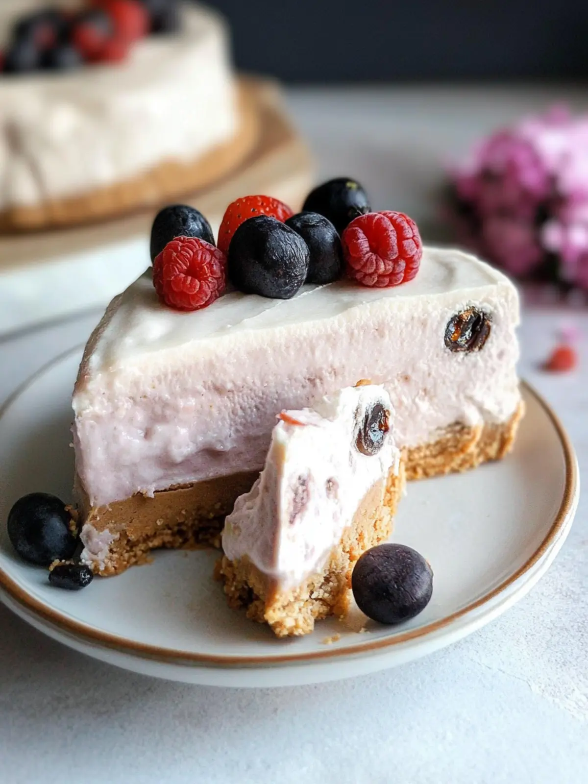 Indulge in No-Bake Vegan Cheesecake with Cookie Dough Bliss 3 No-Bake Vegan Cheesecake