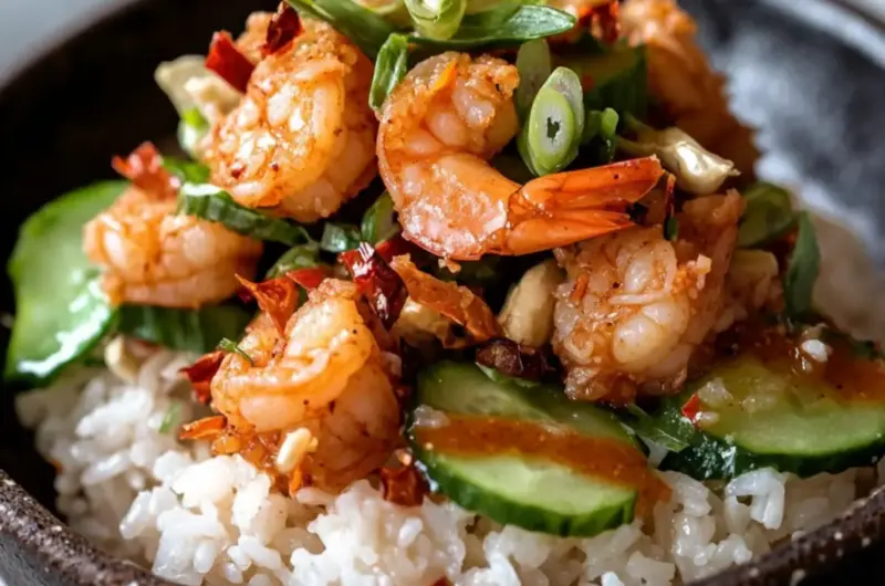 Crispy Rice with Spicy Shrimp Salad