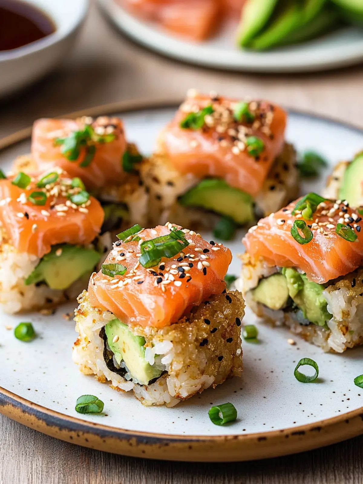 Crispy Rice Sushi with Smoked Salmon Avocado Bliss 3 Crispy Rice Sushi with Smoked Salmon Avocado