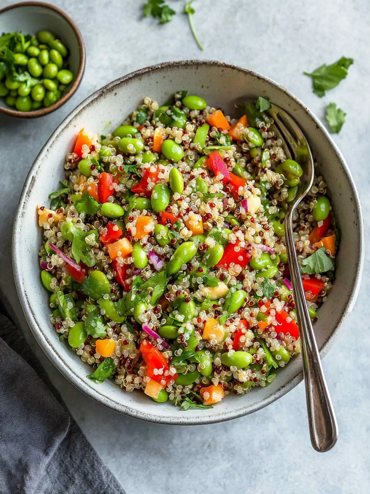 Nutritious Quinoa Edamame Salad with Zesty Ginger Dressing 3 Quinoa Edamame Salad