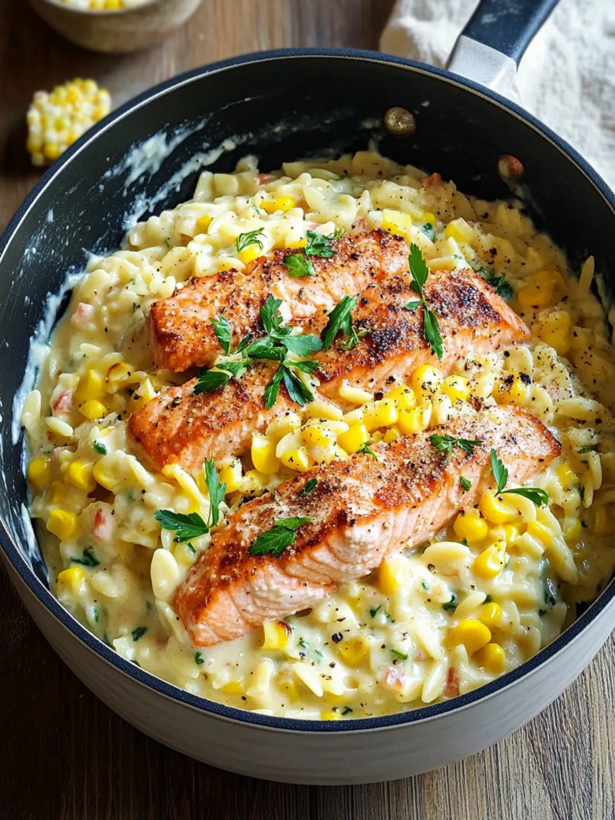 Creamed Corn Orzo with Salmon: A Cozy One-Pot Wonder 5 Creamed Corn Orzo with Salmon