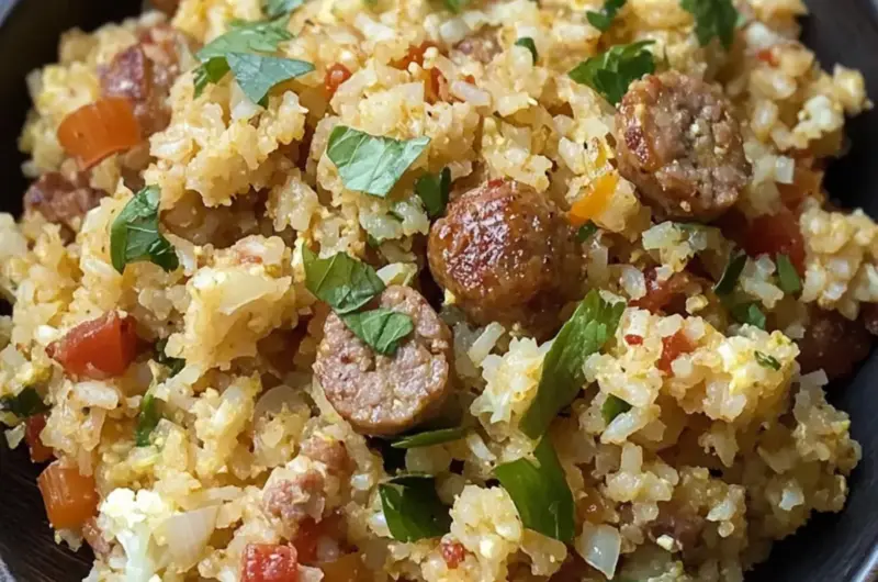 Cajun Sausage Cauliflower Rice
