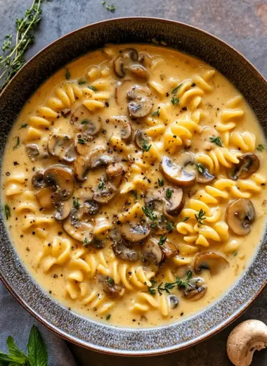 Creamy Mushroom Pasta Soup