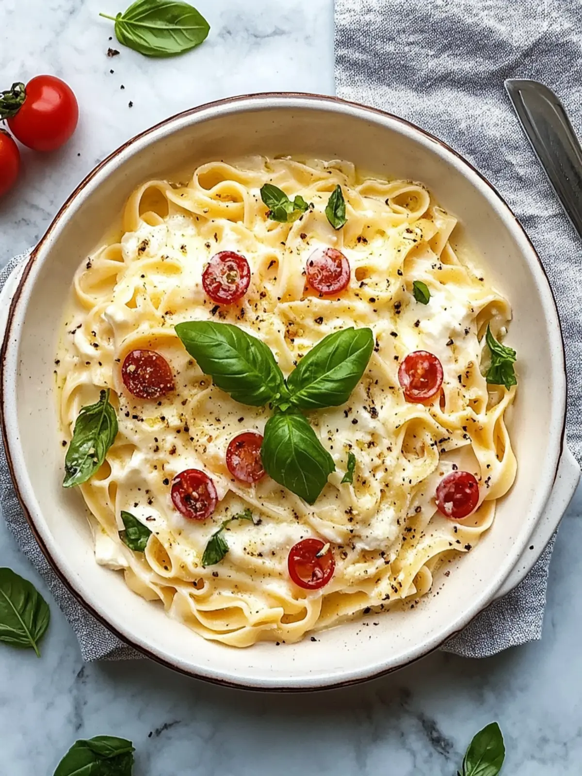 Creamy Boursin Cheese Pasta with Burst Cherry Tomatoes 4 Boursin Cheese Pasta