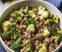 Garlic Roasted Broccoli and Ground Beef Casserole Delight