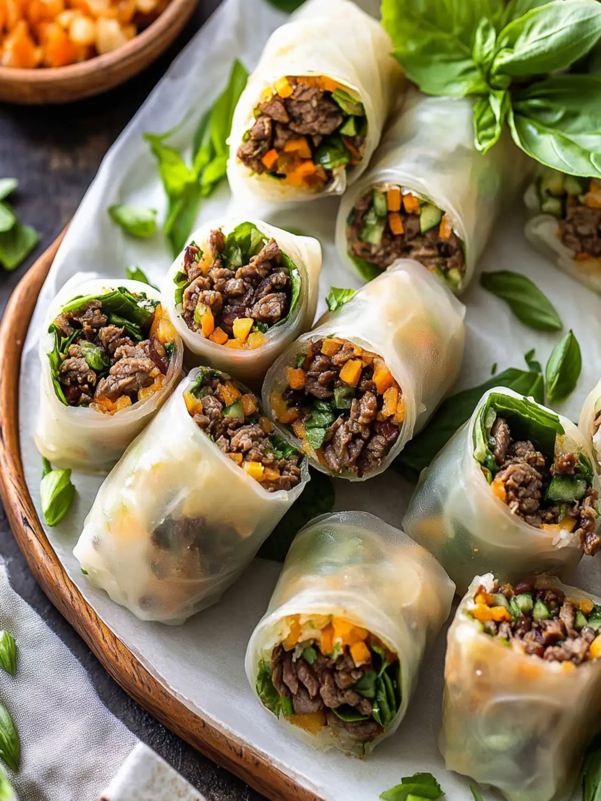 Thai Basil Beef Rolls: A Flavorful Twist You Can't Resist 2 Thai Basil Beef Rolls