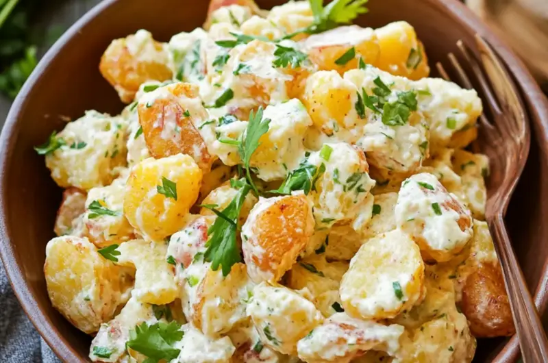 Smashed Tater Tot Potato Salad