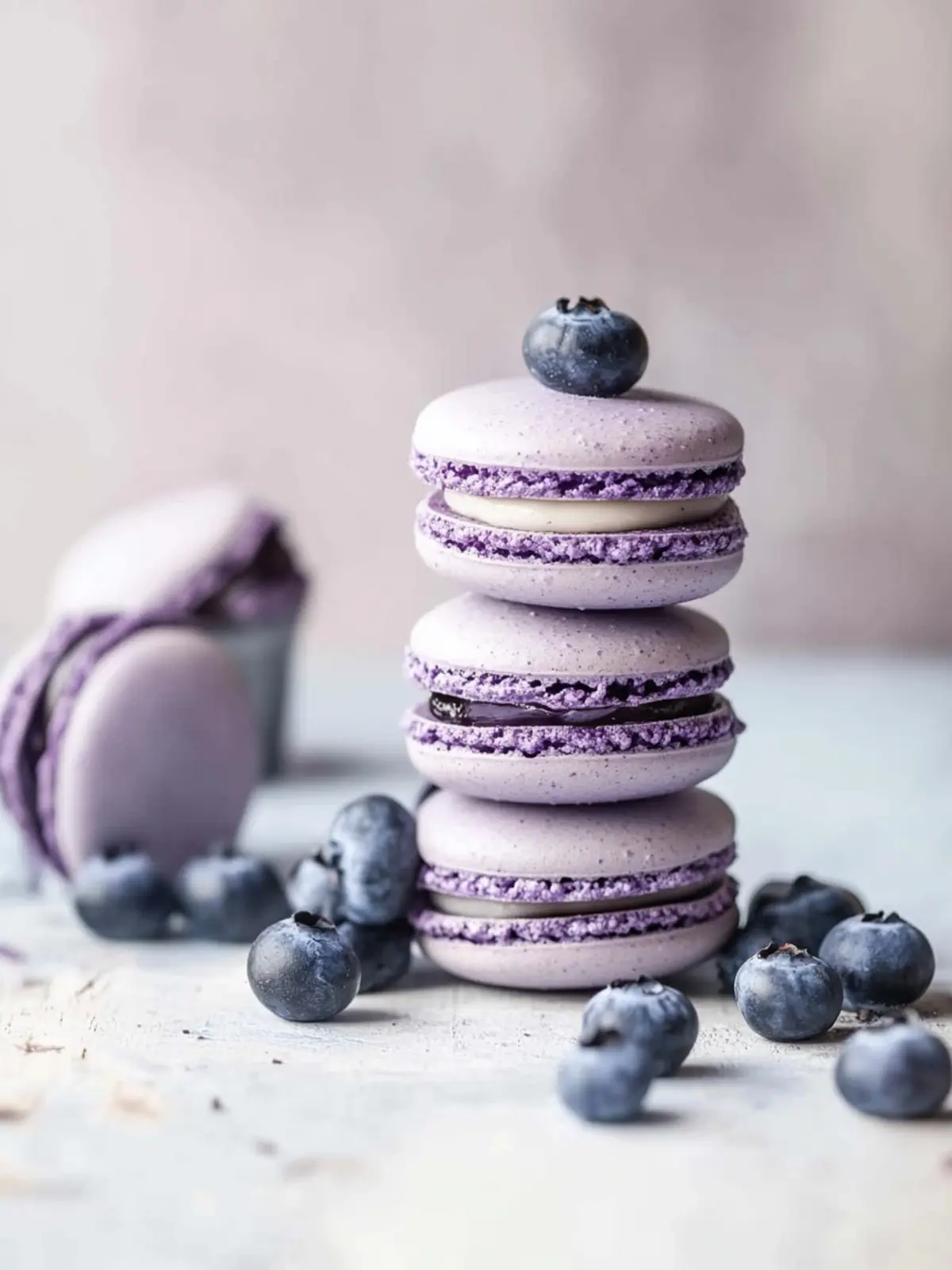 Delicious Blueberry Macarons with Creamy Ganache Filling 4 Blueberry Macarons