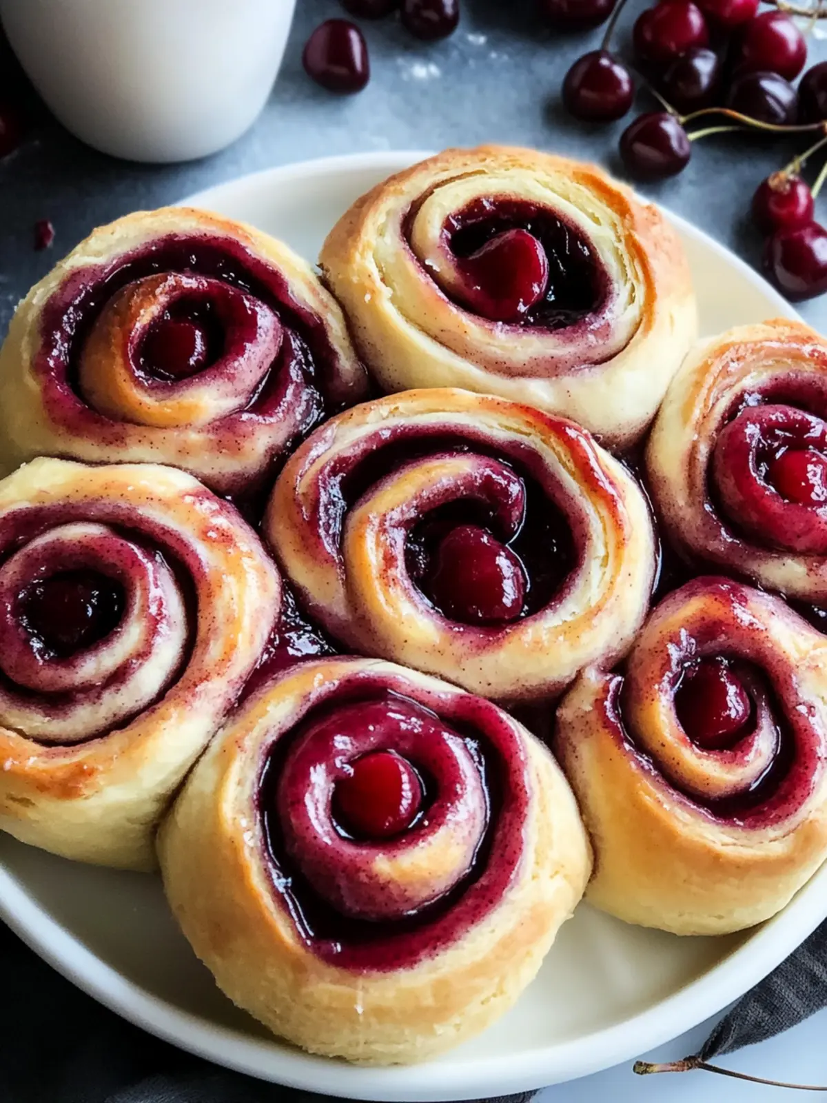 Delicious Cherry Cinnamon Rolls with Homemade Filling Magic 3 Cherry Cinnamon Rolls