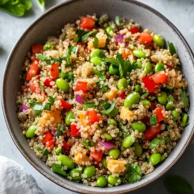 Nutritious Quinoa Edamame Salad with Zesty Ginger Dressing 9 Quinoa Edamame Salad