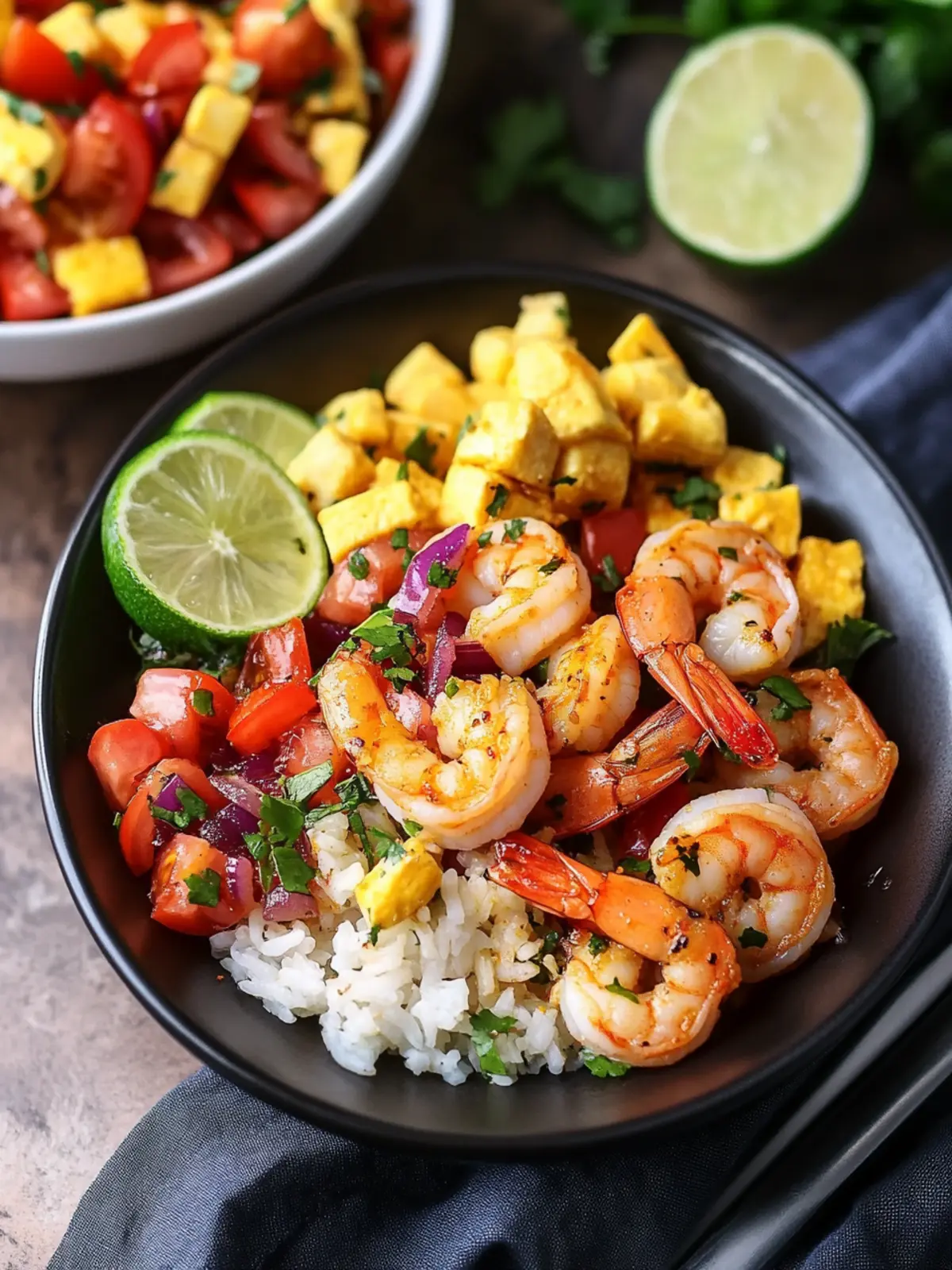Quick and Easy Shrimp and Rice Bowls with Tropical Salsa 2 Shrimp And Rice Bowls