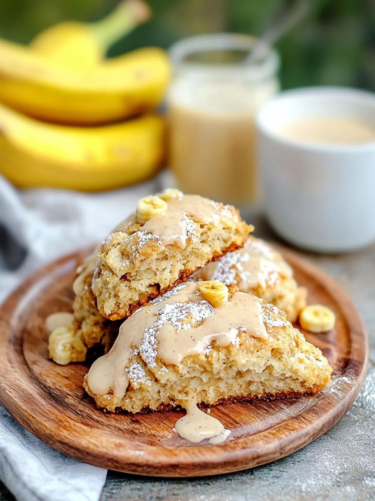 Banana Bread Scones with Creamy Cinnamon Glaze for Breakfast Bliss 2 Banana Bread Scones