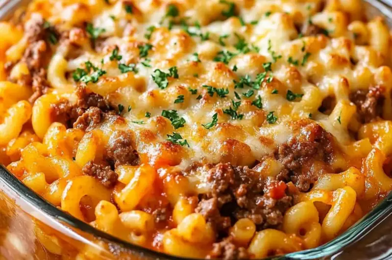 Amish Beef Macaroni Casserole