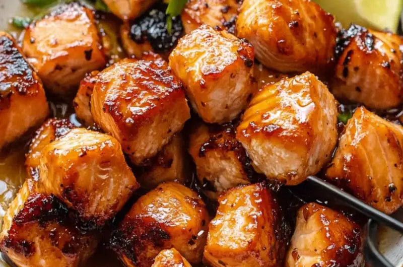 Hot Honey Salmon Bites