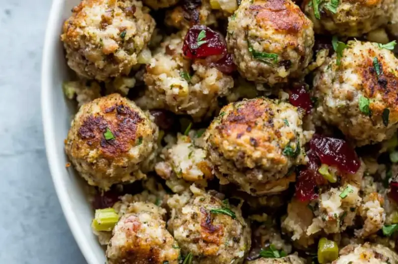 Turkey and Stuffing Meatballs