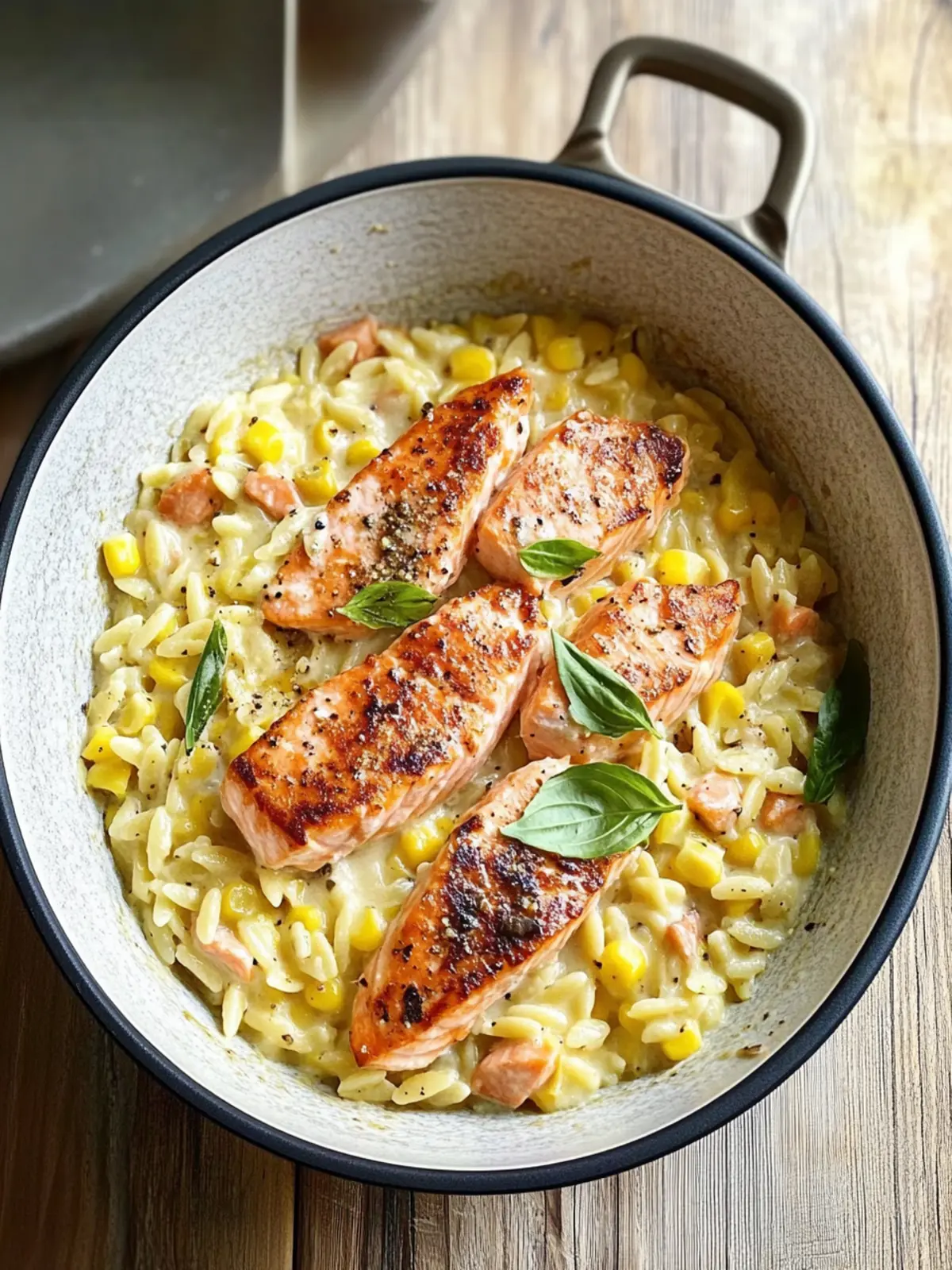 Creamed Corn Orzo with Salmon: A Cozy One-Pot Wonder 4 Creamed Corn Orzo with Salmon
