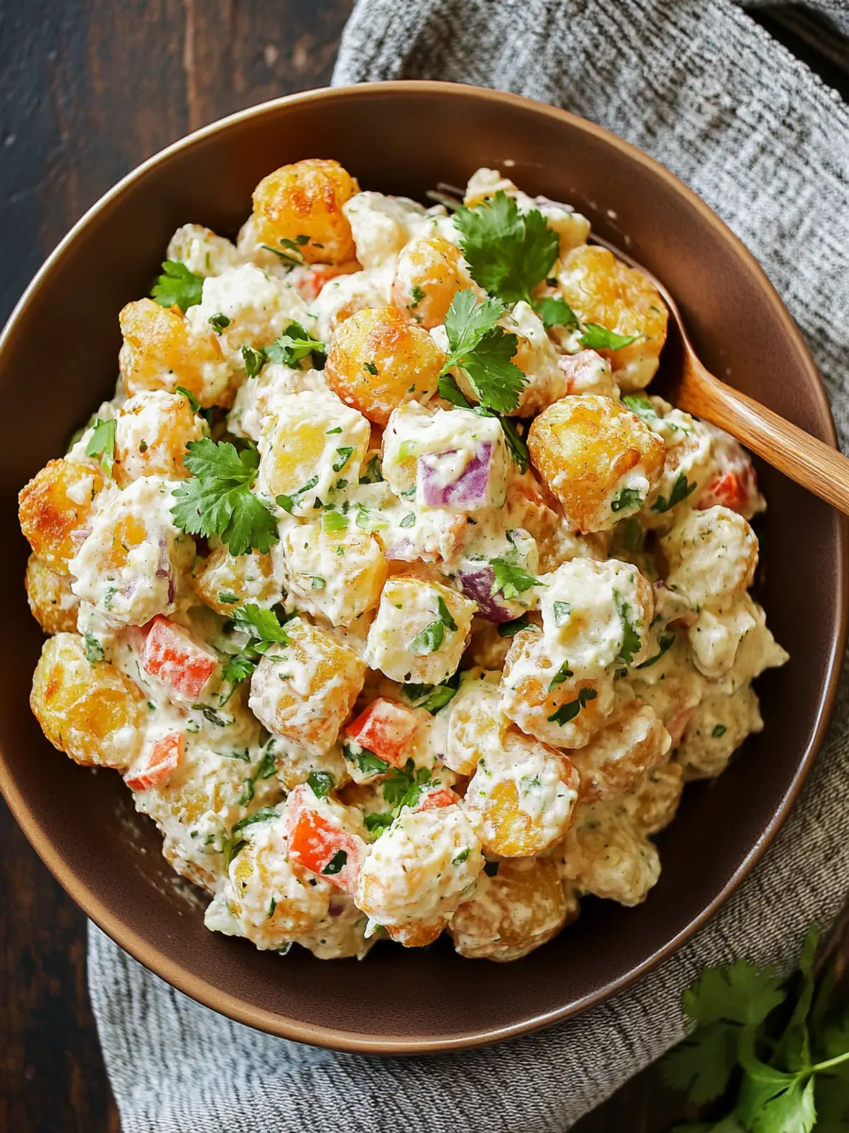 Smashed Tater Tot Potato Salad That’ll Wow Your Family 4 Smashed Tater Tot Potato Salad