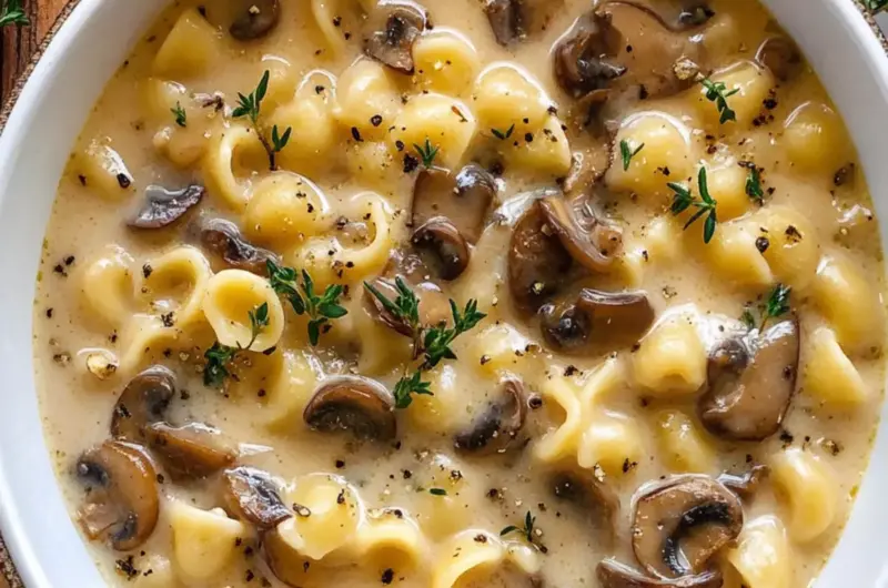 Creamy Mushroom Pasta Soup