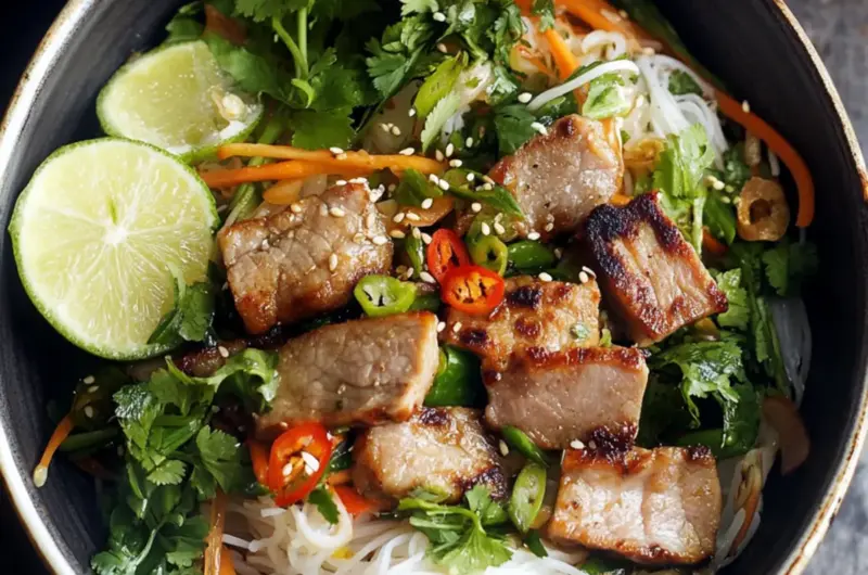 Lemongrass Pork Vietnamese Noodle Salad
