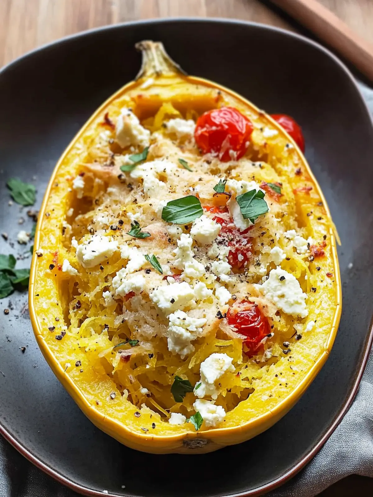 Baked Feta Spaghetti Squash: A Creamy Low-Carb Treat 4 Baked Feta Spaghetti Squash