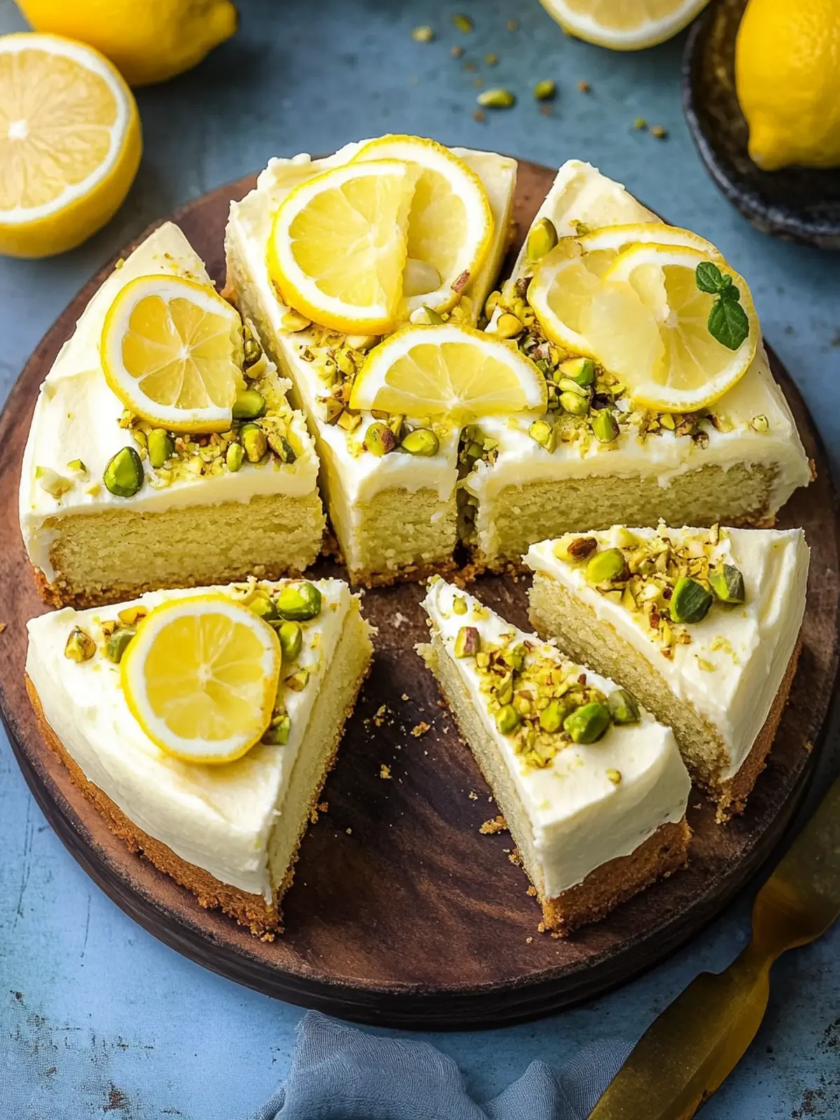 Irresistible Lemon Pistachio Cake with Creamy Frosting 5 Lemon Pistachio Cake