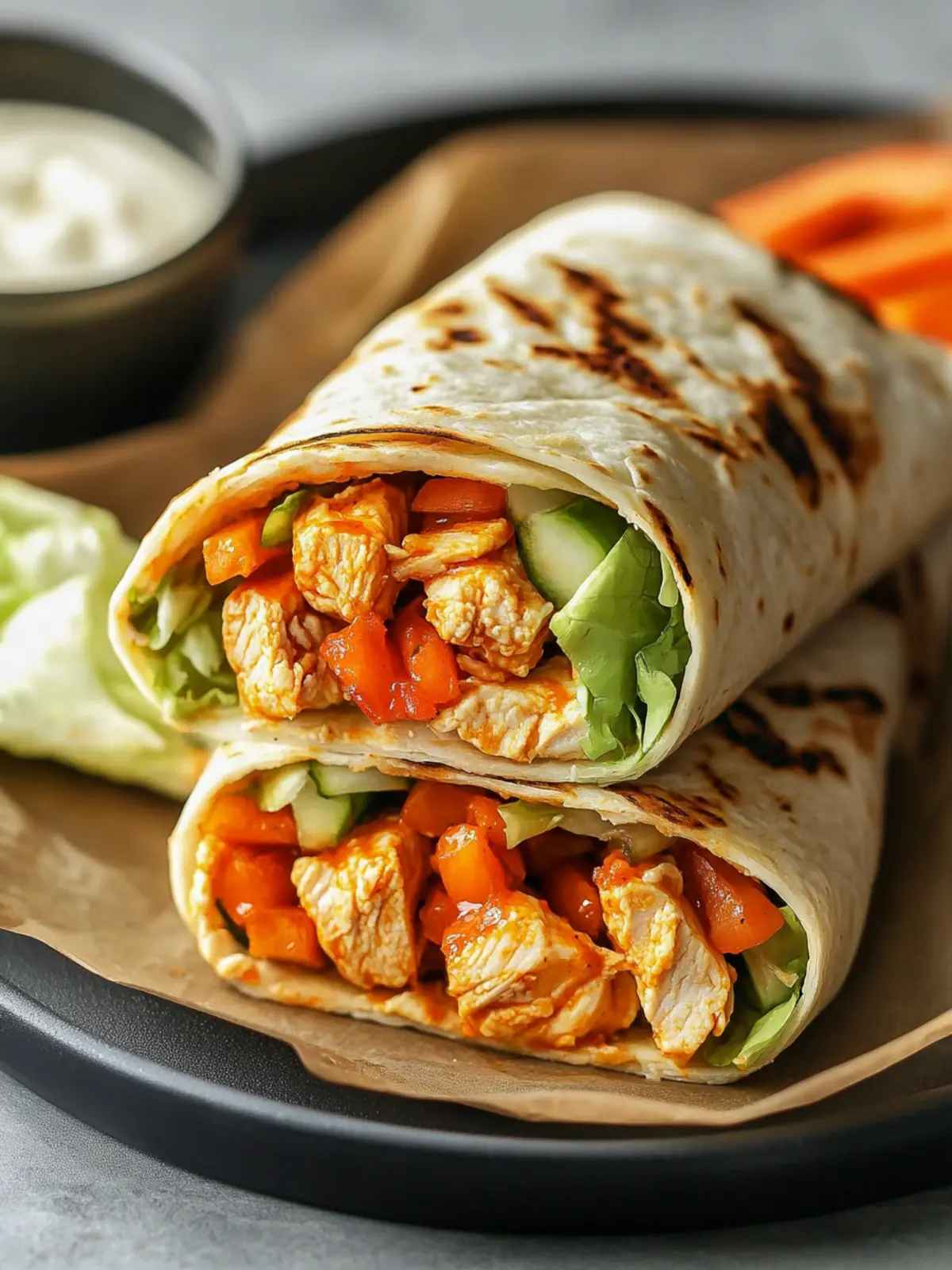 Spicy Grilled Buffalo Chicken Wraps You'll Love Every Bite 2 Grilled Buffalo Chicken Wraps