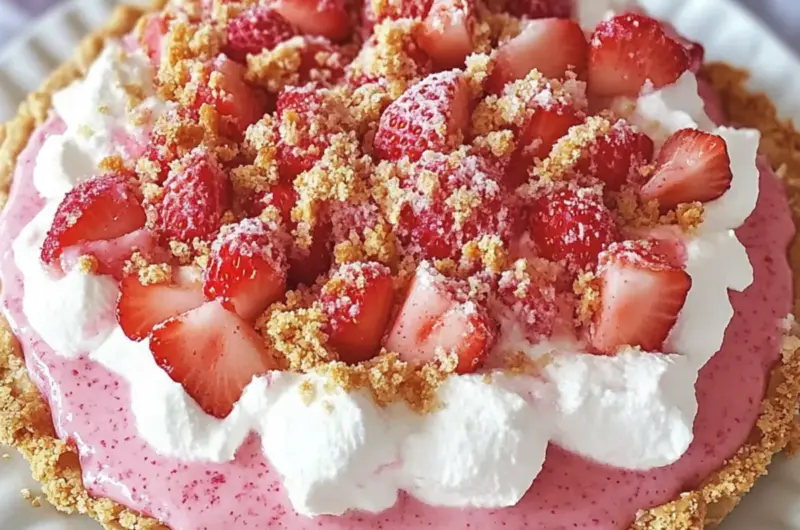 Strawberry Shortcake Freezer Pie