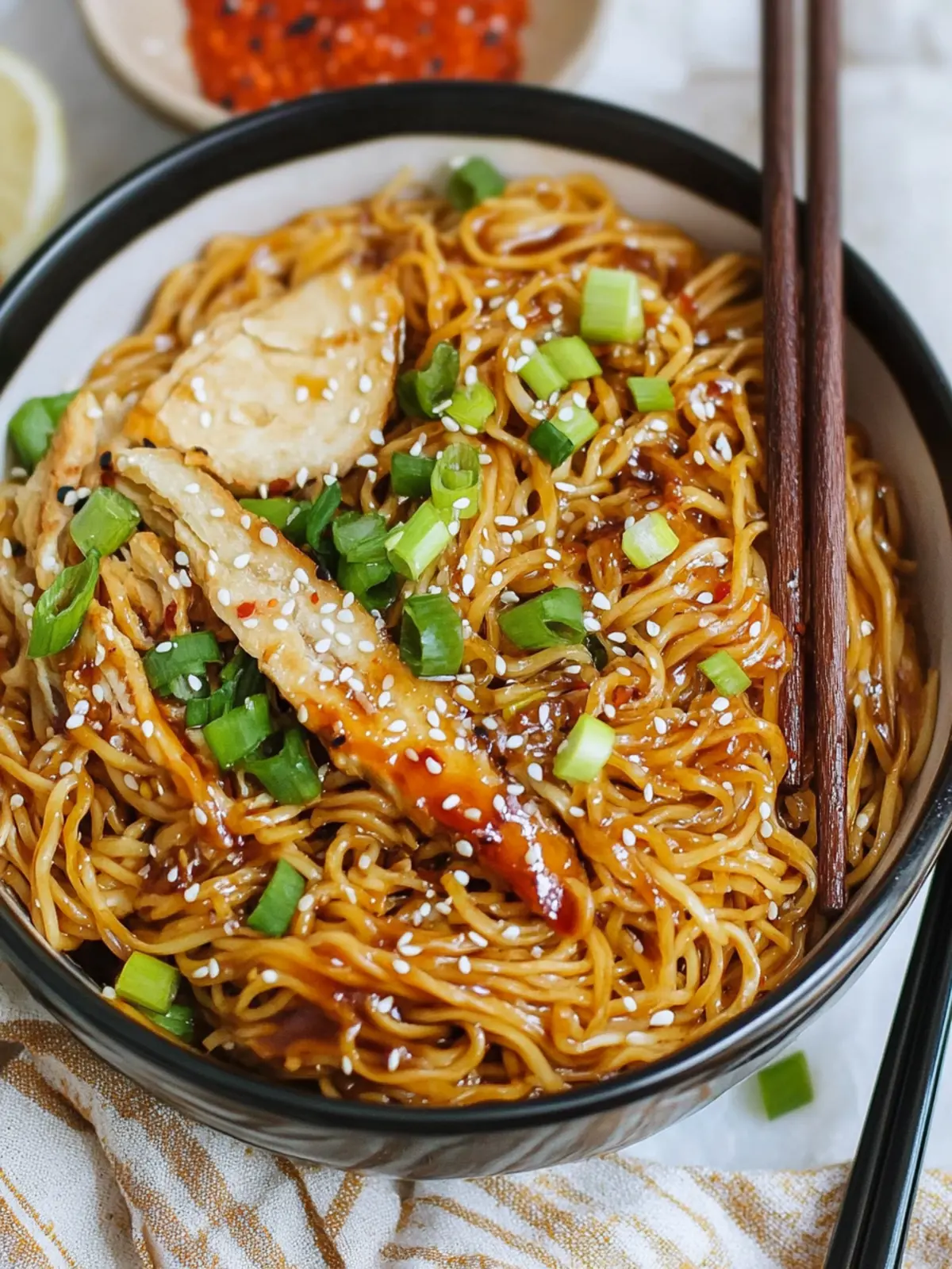 Savory Teriyaki Noodles with Crunchy Cabbage Delight 2 Teriyaki Noodles