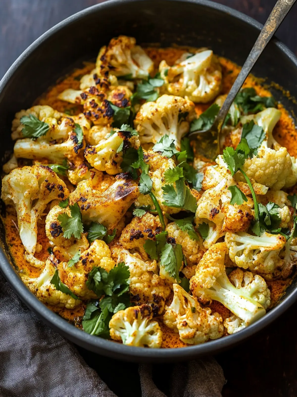Spice-Roasted Cauliflower in Creamy Coconut Tomato Sauce 5 Spice-Roasted Cauliflower
