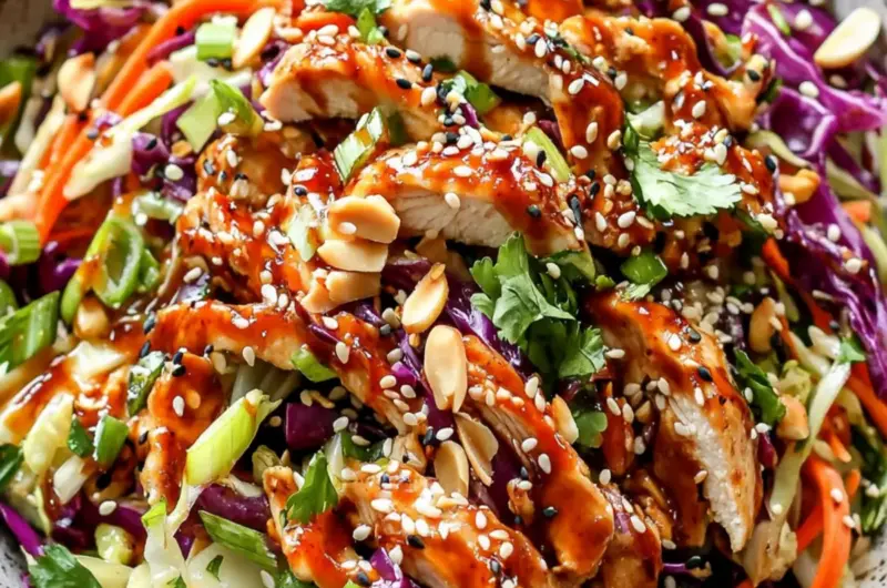 Sesame Chicken Cabbage Crunch Salad