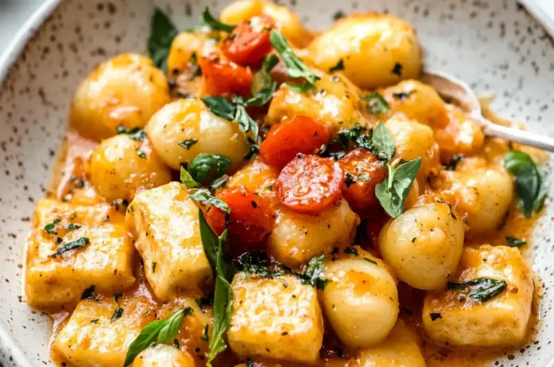 Marry Me Crispy Tofu with Gnocchi