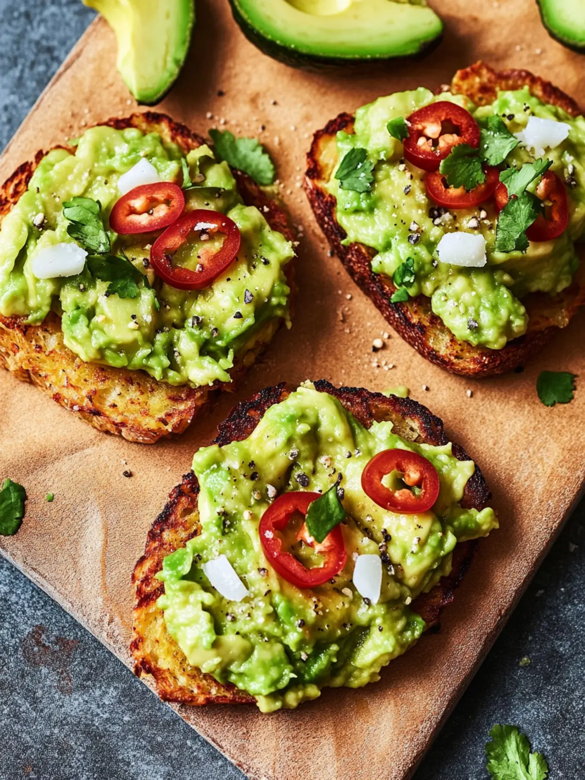 Spicy Smashed Avocado Hash Brown Toasts for Ultimate Flavor! 4 Spicy Smashed Avocado Hash Brown Toasts