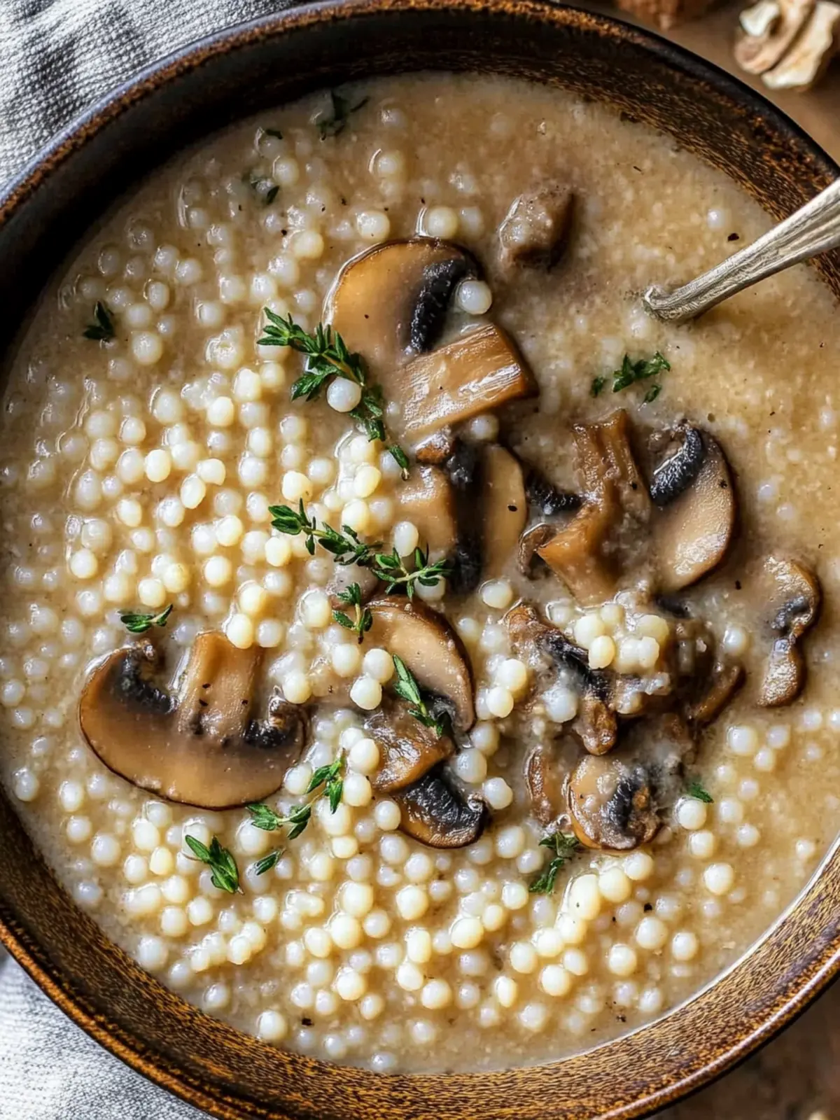 Creamy Mushroom & Pearl Couscous Soup: Your New Cozy Favorite 3 Creamy Mushroom & Pearl Couscous Soup