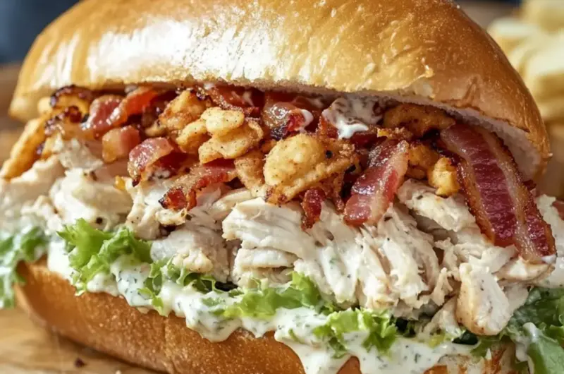 Chopped Chicken Bacon Ranch Sandwich