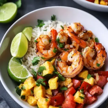 Quick and Easy Shrimp and Rice Bowls with Tropical Salsa 10 Shrimp And Rice Bowls