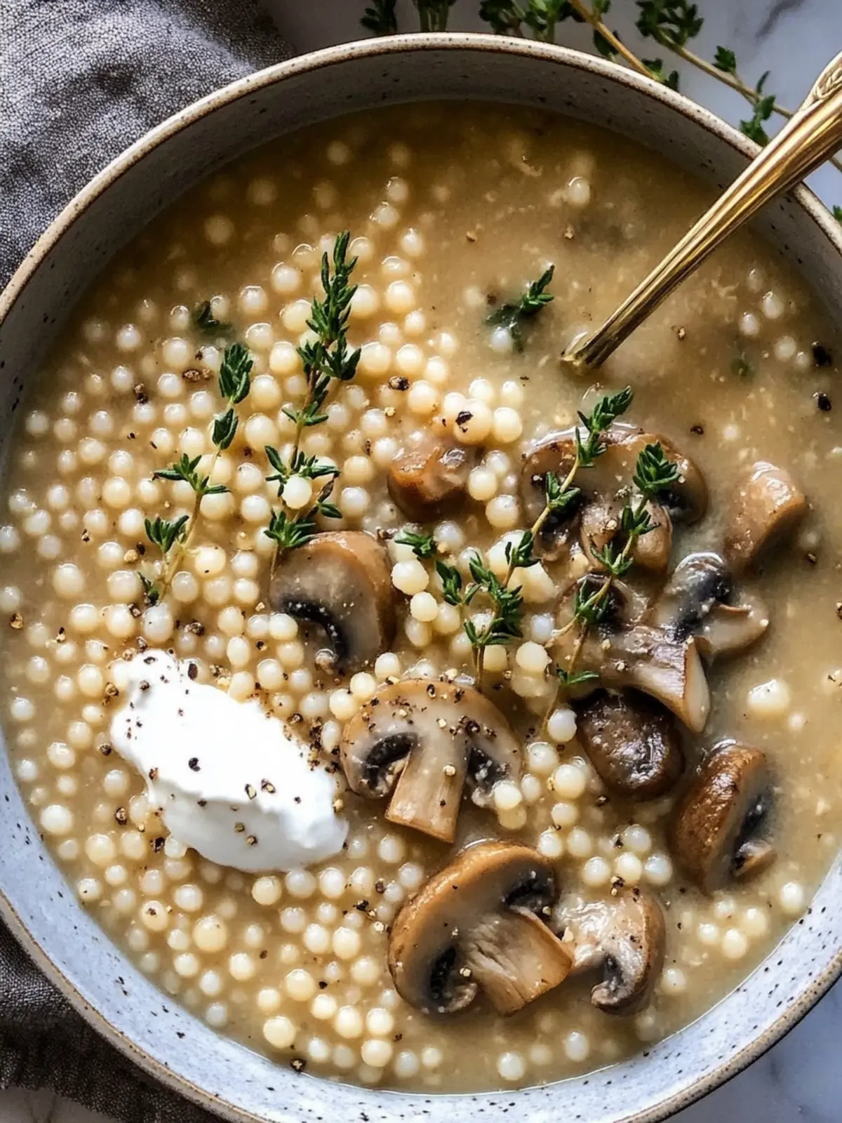 Creamy Mushroom & Pearl Couscous Soup: Cozy Comfort in 30 Minutes 4 Creamy Mushroom & Pearl Couscous Soup