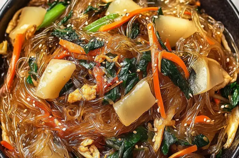 Japchae (Korean Glass Noodle Stir Fry)