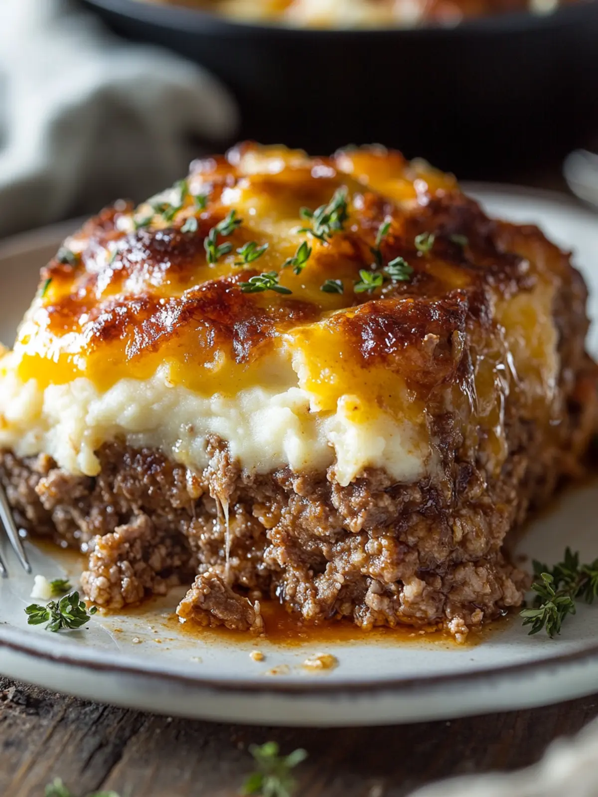 Melt-in-Your-Mouth Meatloaf with Mashed Potatoes and Cheese 2 Meatloaf with Mashed Potatoes and Cheese