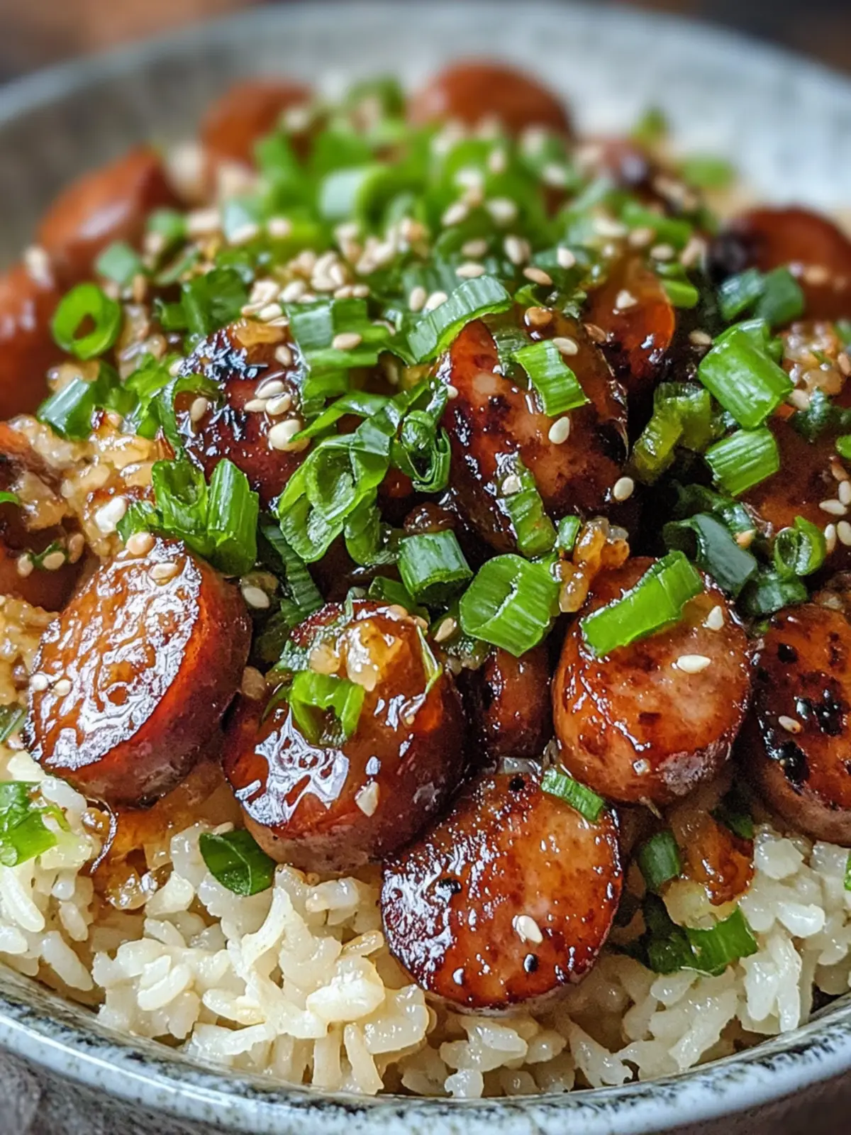 Sticky Honey Garlic Smoked Sausage Rice for Busy Weeknights 3 Sticky Honey Garlic Smoked Sausage Rice