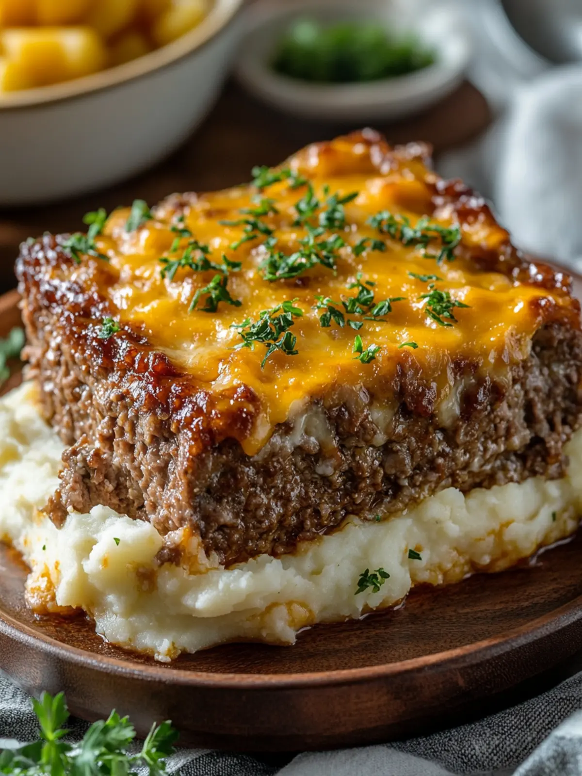 Melt-in-Your-Mouth Meatloaf with Mashed Potatoes and Cheese 5 Meatloaf with Mashed Potatoes and Cheese