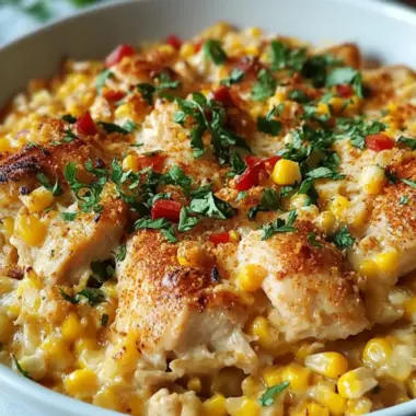 Creamy Street Corn Chicken Casserole for Cozy Nights 9 Street Corn Chicken Casserole